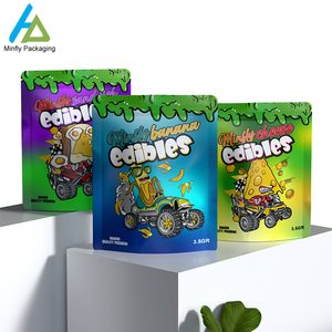 Vendas quentes em estoque milhares de sacos de embalagem de comestíveis estilos sacos Mylar 35g reutilizáveis embalagem de comestíveis de cheiro 3.5g 3.5g - Product Image 3