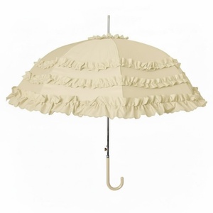 Customized Color Three-Fold Ruffle Bridal Umbrella Long Handle Lace <b>Sunshade</b> Elegant Manual Business Gifts Advertising Novelty - Product Image 1