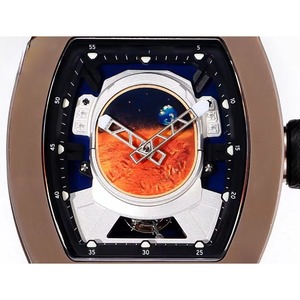 Montre mécanique tourbillon multifonctionnelle de luxe marron de qualité supérieure, style Astronaute - Product Image 2