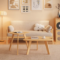 Sofá Chesterfield Japonés de Madera Maciza de Tres Plazas, Ecológico, Duradero, Relleno de Esponja, Forma Cuadrada, para Sala de Estar de Apartamento
