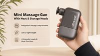 Masseur à percussion des tissus profonds, 4 têtes de massage, 4 vitesses, LED, amplitude de 6 mm, mini, chauffant, portable, sans balais, pour le corps, 1500 mAh, pour les muscles