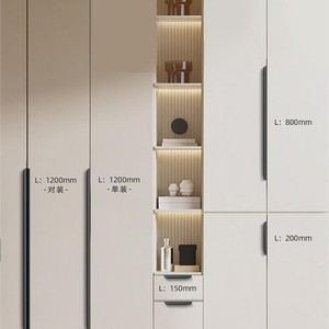Modern Minimalist Black Gold Handle <b>Dresser</b> Aluminum Alloy Zinc <b>Knob</b> Drawer <b>for</b> Kitchen Bedroom Hotel or Wardrobe Use - Product Image 4