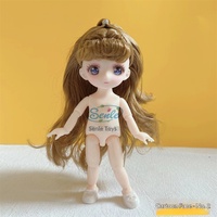 Muñeca de Plástico de 16 cm con Rostro de Manga Bidimensional de 8 Puntos y Cuerpo Desnudo de 23 cm con 7 Puntos, Ojos 3D Realistas, para Vestir, Linda Muñeca Pequeña