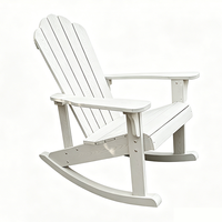 Chaise à bascule Adirondack en plastique et bois pour jardin et terrasse extérieurs modernes