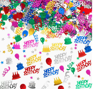 DAMAI Happy birthday confetti birthday cake metallic foil confetti <b>balloons</b> <b>table</b> confetti decorations for parties - Product Image 5