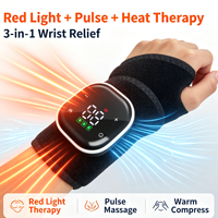 Masseur de poignet à impulsions de lumière rouge 3 en 1, appareil de thérapie portable rechargeable pour soulager la ténosynovite, Type-C 1800mAh