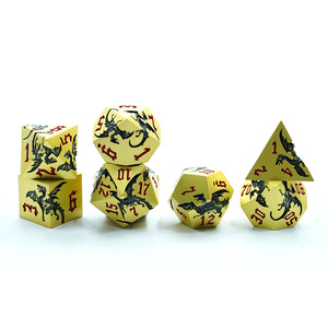Juego de Dados de Metal Dorado con Logotipo Personalizado, 7 Piezas, Juego de Dados con Dragón Negro y Números Rojos para Juegos de Rol, Eventos Promocionales, Regalo Corporativo - Product Image 5