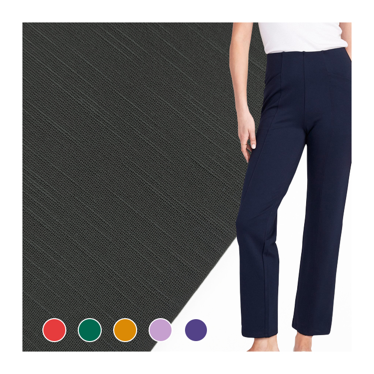 Hot Selling Slub Knitted Fabric Nylon Rayon Spandex Material 40S Tencel Roma Fabric for Pants