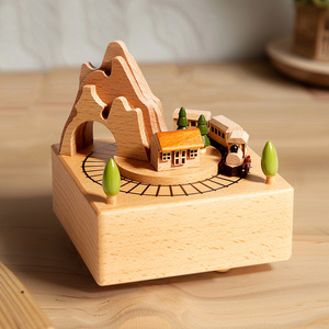 Caja Musical de Madera con Carrusel de Estrellas Personalizada, Nombre Grabado, Recuerdo para Guardería, Regalo para Bautizo o Baby Shower - Product Image 2