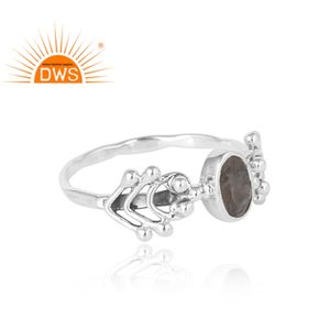 Anillo de labradorita natural, joyería de piedras preciosas, venta al por mayor, anillo de diseñador de Plata de Ley 925 oxidado antiguo, Colección Vintage - Product Image 2