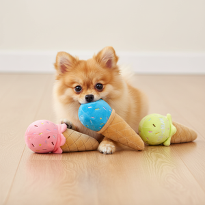 Juego de Juguetes de Peluche para Perros con Forma de Rebanada de Pan, Helado, Chocolate y Galleta - Juguetes Interactivos para Perros Pequeños, Juguetes con Sonido para Mascotas - Product Image 6