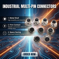 Connecteur de capteur standard M12, tête mâle/femelle, à visser, étanche, contact en cuivre, boîtier en acier inoxydable, prise 4P 5P 8P