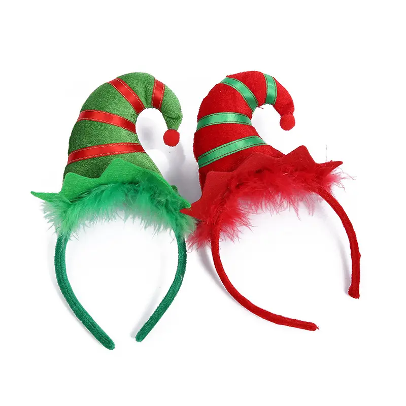Bando Natal anak-anak modis, ikat kepala bentuk topi Elf banyak warna untuk bayi perempuan