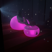 Canapé gonflable transparent à lumière LED | Chaise de plage longue d'extérieur pour fête et camping