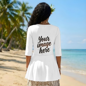 Nuova Collezione: Camicetta da <span class=keywords><strong>Donna</strong></span> a <span class=keywords><strong>Mezza</strong></span> <span class=keywords><strong>Manica</strong></span> con Stampa Personalizzata, Design alla Moda, Top Elegante per Donne - Product Image 2