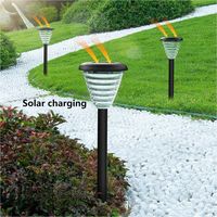 Lámpara Solar de Jardín Monocristalina ABS IP65 Impermeable 700mAh, Lámpara Solar de Estaca para Decoración de Jardín, Camino, Patio y Terraza