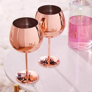 แก้วแชมเปญสุดหรูสีโรสโกลด์ทำจากสแตนเลสแก้วไวน์แดงทนทานต่อการหล่นทรงกลองความจุขนาดใหญ่ - Product Image 6