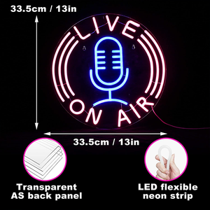 Tùy Chỉnh Sống Trên Không Khí Neon Dấu Hiệu Microphone Neon Ánh Sáng Dấu Hiệu Cho Đài Phát Thanh Chàng Trai Cô Gái Phòng Trò Chơi Phòng Phòng Khách Văn Phòng Quà Tặng - Product Image 4