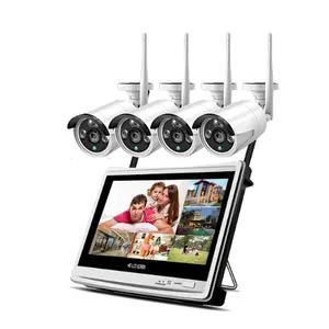 Alarme par e-mail, ensemble de caméras wi-fi 3MP, système de vidéosurveillance sans fil, Kit de caméra de sécurité extérieure, moniteur NVR, système de vidéosurveillance 4CH