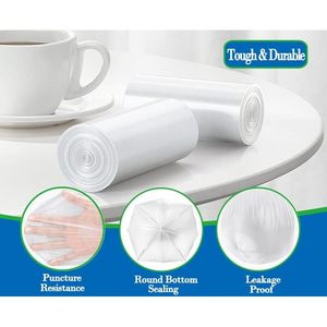 ถุงขยะขนาด 1.6 แกลลอน 120 ใบ แบบใส สำหรับห้องน้ำ ทนทาน - Product Image 5