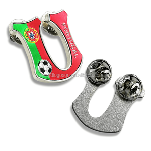 Broche en métal personnalisée du Portugal, souvenirs, impression en feuille, drapeau du Portugal, badge de voyage - Product Image 5