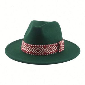 Ethnic Wind Woven Fedora <b>Hat</b> <b>for</b> Men <b>for</b> Party Business Casual and Outdoor <b>for</b> Autumn and Winter - Product Image 5
