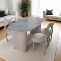 Stilvoller Zeitgenössischer Esstisch mit Glatter Sinterstein-Tischplatte & Solidem Untergestell für Esszimmer