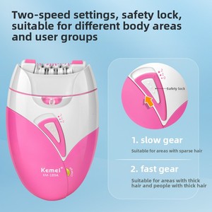 Épilateur électrique Kemei Km 189A rose rechargeable par USB pour femmes, appareil de toilettage <span class=keywords><strong>intime</strong></span> - Product Image 2