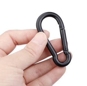 Gancho de llavero pequeño negro barato, gancho de resorte, ganchos de mosquetón de <span class=keywords><strong>escalada</strong></span>, mosquetón negro - Product Image 4