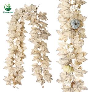 Nuevas hojas decorativas de arce simuladas, Festival de cosecha de ratán, adornos de calabaza, vides enrolladas para el hogar, flores decorativas, plantas - Product Image 3
