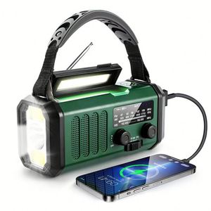 Alta calidad al por mayor de encargo barato solar manivela Radio 10000mAh al aire libre multifuncional linterna LED de emergencia - Product Image 1