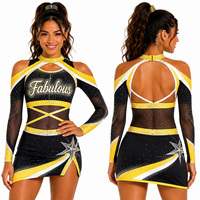 Tenues de cheerleading OEM pour hommes et femmes, ensemble assorti, jupe plissée ornée de strass, vêtements de compétition universitaires