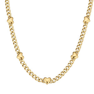 תכשיטי LUCKYJIU בהתאמה אישית, עמידים במים, ללא שינוי צבע, סיטונאי, מצופים זהב 18 קראט, נירוסטה, שרשרת צ'וקר רב-לבבות לנשים - Product Image 1