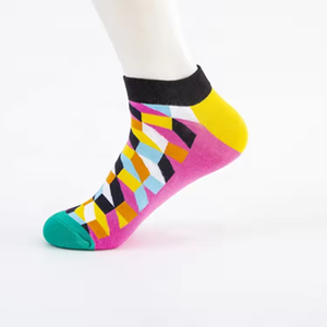 NEW Bulk Wholesale Crew Casual Sweat-Absorbent Happy Diamond Design Colored Custom Ankle <b>Socks</b> Men High Quality - Product Image 2