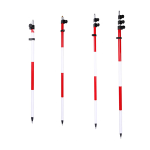 เสาปริซึมสำรวจขนาด 2.15 ม. ถึง 5.1 ม. ทำจากอะลูมิเนียม อุปกรณ์เสริม GNSS RTK ความแม่นยำ 1 มม. สำหรับเครื่องวัดมุมแบบ Total Station สีขาว+แดง รับประกัน 1 ปี แบรนด์ OEM - Product Image 2