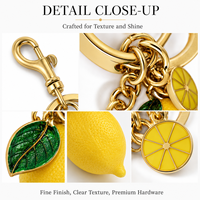 Porte-clés citron réaliste en résine, pendentif de sac, breloque pour femme, porte-clés de voiture, accessoires créatifs pour sac à main, cadeau, vente en gros, personnalisé
