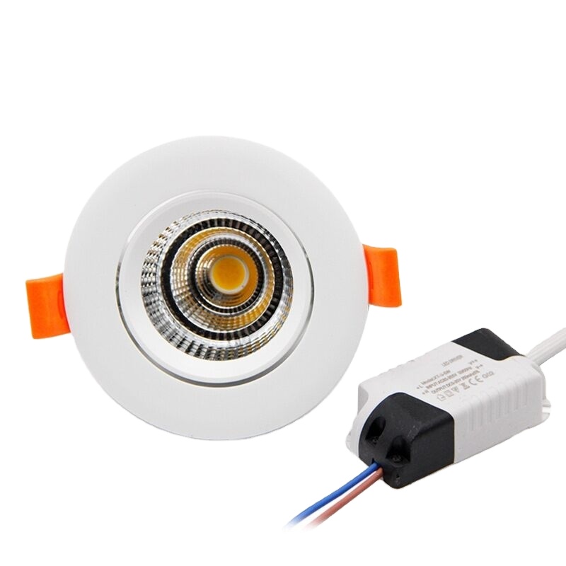 Durlitecn kommerzielles Decken-Spot-COB-Licht 2 Zoll 3 Zoll 3 W 5 W 7 W 10 W 20 W 30 W Rundgehäuse dimmbares einbauliches LED-Downlight