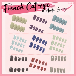 Faux ongles à presser en acrylique français de haute qualité, personnalisés, avec colle, en styles variés pour les trajets quotidiens et les soirées décontractées - Product Image 4