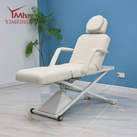 Fauteuil de traitement électrique pour salon et spa avec dossier inclinable, repose-jambes et réglage de la hauteur par élévateur à ciseaux
