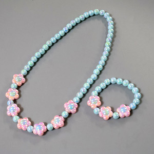 Braccialetto con Perline in <span class=keywords><strong>Crema</strong></span> per Bambini, Gioielli con Ciondolo Fatto a Mano, Collana con Fiore per Ragazze - Product Image 1