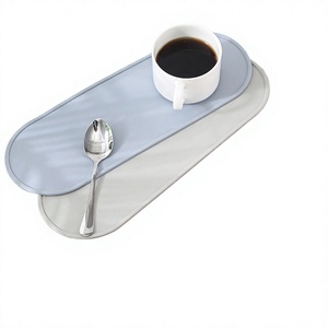 Modern <b>Round</b> Silicone <b>Placemat</b> Heat Resistant Non-Slip Table Mat for Seasoning Jars, Pots and Kitchen Countertops - Product Image 2