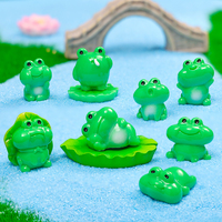 Figurines de grenouilles miniatures en résine phosphorescentes en gros, styles variés pour jardin féerique, maison de poupée, diorama, terrarium, artisanat DIY