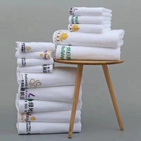 Serviette de bain tissée en coton 100% blanc 5 étoiles, 21/2 fils, logo brodé, hypoallergénique, hautement absorbante, antimicrobienne, écologique
