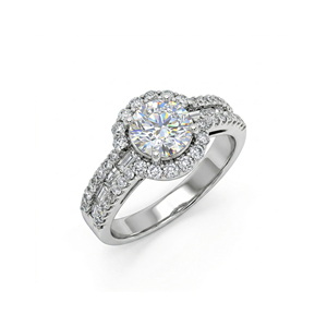Bague de mariage personnalisée en or massif S925/10K/14K/18K avec diamant rond brillant de 1,00 carat cultivé en laboratoire VVS-VS, plaqué or 14K, pour soirée - Product Image 1