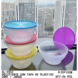 Ciotola in plastica resistente con coperchio colorato-20*10 cm-contenitori per alimenti durevoli - Product Image 1