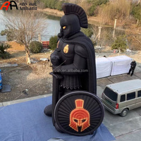 Modèle de guerrier spartiate gonflable géant personnalisé, personnage romain avec épée et bouclier pour la décoration d'événements thématiques et d'expositions