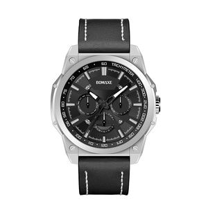 Haute qualité hommes Ultra-mince en acier inoxydable <span class=keywords><strong>montre</strong></span>-bracelet en cuir <span class=keywords><strong>noir</strong></span> 5mm marque d'affaires de luxe personnalisable Quartz rose - Product Image 4