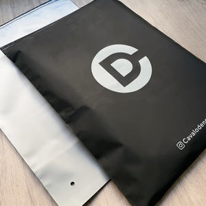 Matte Black & Frosted Custom Printed logo Transparent Poly Packaging for Clothing & Brand Merchandise - Product Image 6
