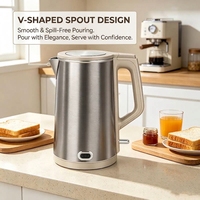 Bouilloire électrique sans fil en acier inoxydable à double paroi colorée de 1,8 L, 1500 W, 220 V, chauffage rapide, arrêt automatique, cuisine domestique