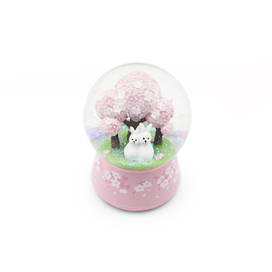 100mm estilo japonés resina <span class=keywords><strong>Rosa</strong></span> oriental Cerezo encantador conejo diseño agua nieve globo - Product Image 1
